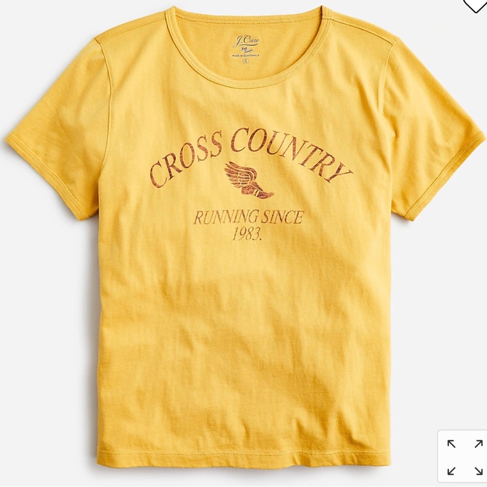 J Crew Broken-In Jersey Cross Country Cropped T-Shirt XXL Rich Gold NWT